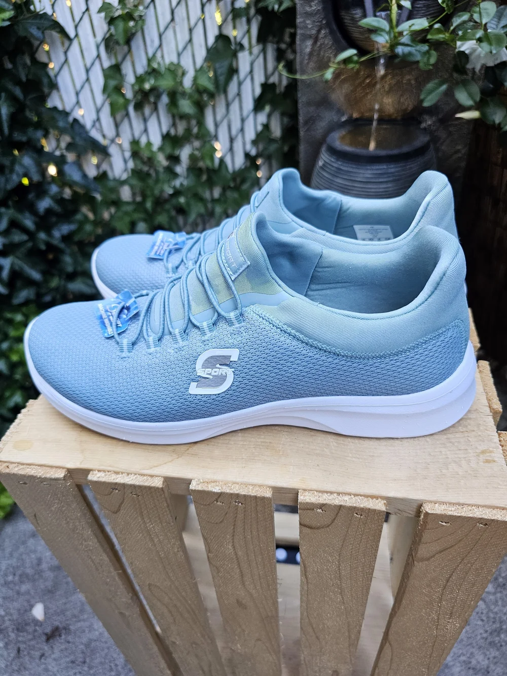 Skechers Men's Light Blue Slip-On Athletic Sneakers